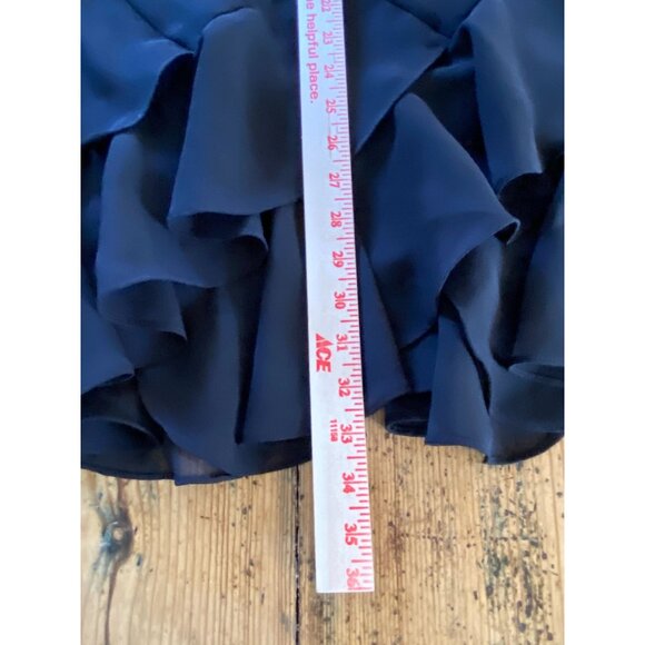 J.B.S. Womens Black Chiffon Ruffle Hem Skirt 2X Lightweight Polyester Midi - Picture 7 of 7